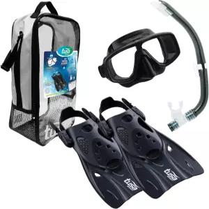 TUSA 스포츠 성인 플라티나 하이퍼드라이 마스크 스노클 핀 여행 세트