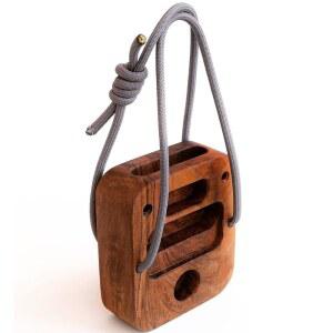 암벽 등반용 휴대용 행보드 홀더 핸드 그립 강화용 핑거보드 트레이너 핀치 블록 홈 헬스장 피트니스 운동 기구 - 하드 우드