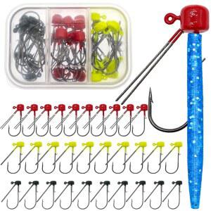 Ghanneey Fishing Ned Rig 지그 키트 낚시 지그 세트 버섯 지그 민물 바닷물 배스 낚시용 부드러운 미끼용