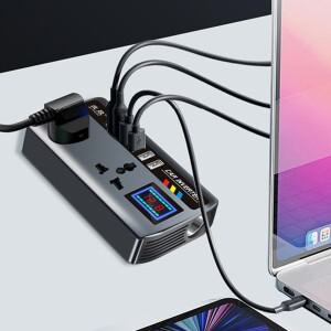자동차 인버터 변환기 12V/24V 220V 콘센트 고속 3 휴대용 전원 충전기 포트 소켓 변압기 USB R8Y7