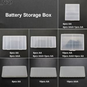 JCD 플라스틱 하드 컨테이너 케이스 배터리 보관함 AAA 정리함 액세서리 4 슬롯 6 8/10
