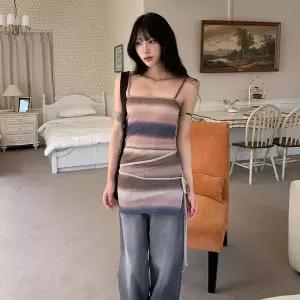 [신세계라이브쇼핑][옷자락] 여자 물나염 패턴 롱스트랩 끈나시