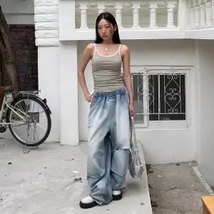 [신세계라이브쇼핑][옷자락] 여자 라운드넥 배색 포인트 셔링 스트랩 끈 나시