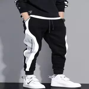 조거바지 사이드배색 트레이닝바지 남자 배색조거팬츠 블랙