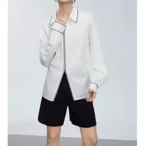 스파이더맨 여성 더블 칼라 집업 블라우스 긴팔 셔츠 OPH1