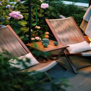 라탄 선베드 테라스 라운지 리클라이너 펜션용 접이식