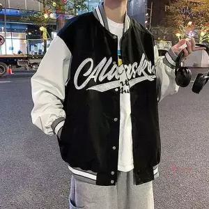 레터링 야구점퍼 아우터 배색 자켓 바시티 봄가을rst295