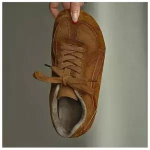 여자 빈티지 통굽 플랫 스크럽 러닝화 기모 CH5