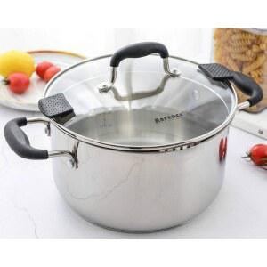 뚜껑이 있는 로렌스 스테인리스 스틸 스톡팟: 양면 스푸트, 캡슐 바닥, 스트레이너 유리 뚜껑이 있는 6쿼트 스톡팟 파스타 냄비