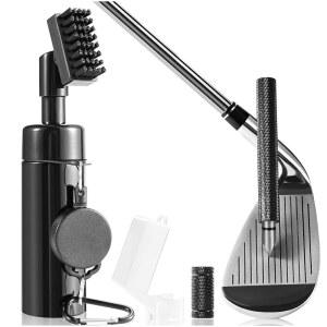 Wynaura Pro 골프 클럽 클리너 브러시 홈 샤프너 도구 포함 U V 그루브에 적합한 8인치 워터 접이식 클립 남성/여성용 퍼펙트 액세서리 5온스 보관 가능