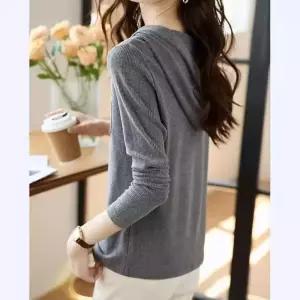 여사친 니트 여름 가을 후드티 가슴 포켓 포인트 탑 OP2