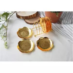 주방 인테리어 골드 플라워 컵받침 세트 테이블소품 홈카페 머그컵 북유럽 감성