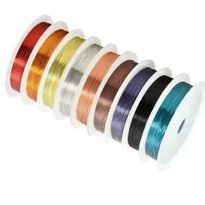 보석 제작용 26 게이지 구리선 - 9가지 색상의 데드 소프트 벤디드 크래프트 와이어 팔찌 반지 귀걸이