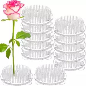 WUWEOT 12팩 플라스틱 꽃개구리 핀 홀더 2.7인치 투명 이케바나 켄잔 꽃꽂이 일본 원형 고정 도구