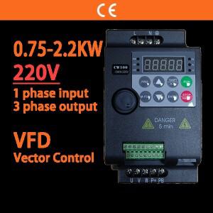220V 0.75KW/1.5KW/2.2KW 1HP/2HP/3HP 모터 속도 제어 인버터용 경제적인 미니 VFD 가변 주파수 드라이브