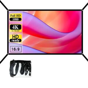 100인치 확장형 걸이 구멍이 있는 새로운 프로젝션 스크린입니다. 고화질 지원합니다.