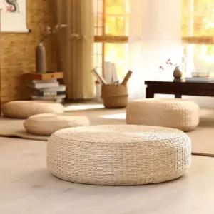 다다미 원형 라탄 티테이블 밀짚 거실 방석 사이즈 바닥