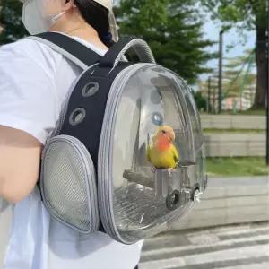 앵무새 소형 투명 산책 이동 새장 가방 아크릴 휴대용