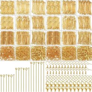 HyDren 2600개 주얼리 제작 용품 플랫 헤드 볼 핀 랍스터 클랩스 점프 링 이어링 후크 세트 액세서리 키트