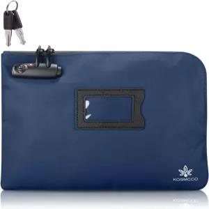 자물쇠와 열쇠가 달린 KOSMCCO 머니백 8x86인치 헤비 듀티 은행 입금 가방 귀중품용 안전한 파우치 내구성