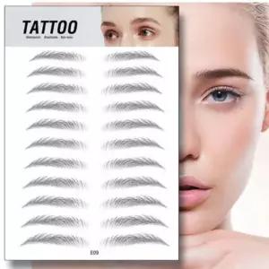 4D 입체 눈썹 스티커 타투 헤나 붙이기 남녀 공용 여행 지워지는 문신