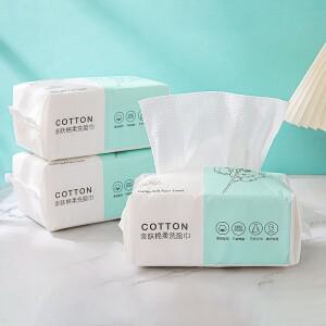 100PCS 천연 일회용 페이스 타올 여행 클렌징 습식 및 메이크업 리무버 펄 코튼 소프트 부직포