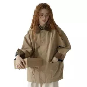 여성 야상자켓 하프코트 아우터 오버핏 미디기장 아메카지 빈티지