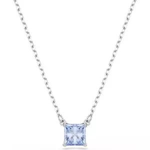 Swarovski 스와로브스키 Matrix 실버 목걸이 스퀘어 컷 블루 크리스탈 Short 16.9 인치 (43 cm) 569302