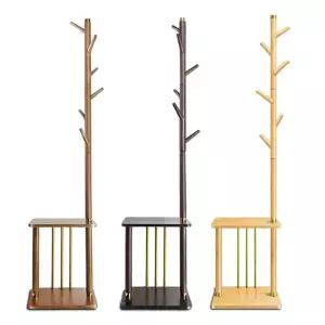 원목 옷걸이 현관 스탠드형 침실 코트랙 호두나무색 옷장 오른쪽 행거