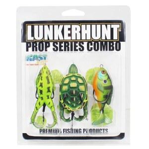 LUNKERHUNT Topwater 낚시 루어 키트 3팩 배스, 송어용, 거북이 루어 1개, 개구리 루어 1개, 개복치 소품 루어 1개 파이크용 담수 낚시 미끼, 부드러운 할로우 바디, 잡초 없는