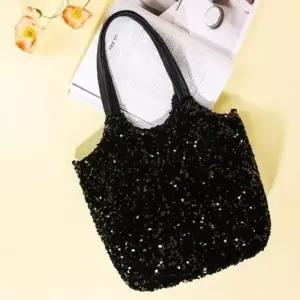 스팽글 숄더백 크로스 반짝이 가방 블랙