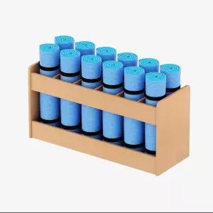 요가 정리대 폼롤러 필라테스 매트 원목 이동식 그레이