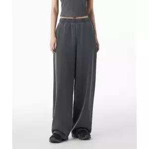 MUSINSA STANDARD WOMAN 우먼즈 피그먼트 와이드 스웨트 팬츠 [차콜 그레이]