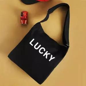 에코백 숄더백 남자 여자 럭키 심플 가방 블랙