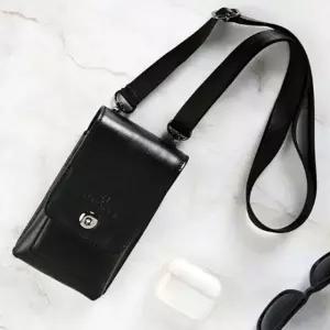 미니 크로스백 빈티지 가죽 가방 카드 블랙