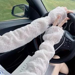 여성팔토시 여름 레이스 면 사무용 운전 작업용 시어서커