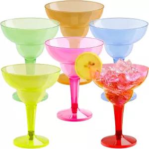 JOYIN 36 팩 플라스틱 마가리타 잔 12온스 일회용 신코 데 마요 피에스타 파티 장식 재미있는 타코 용품