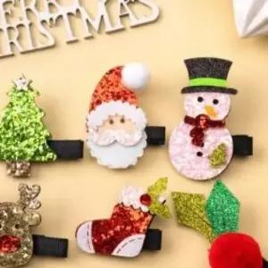 글리터 크리스마스 머리핀 액세서리 반짝이핀 파티용 여성 헤어 패션잡화