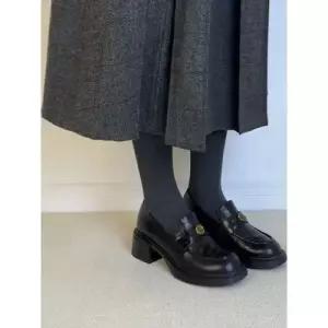 엘럽 여성용 하이힐 쿠셔닝 로퍼 버클 통굽 단화 원템5