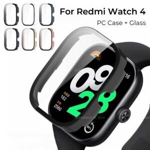 Xiaomi Redmi Watch 4 3용 유리 + 케이스, 3 Active/3 Lite용 올라운드 화면 보호기 하드 PC 범퍼 강화