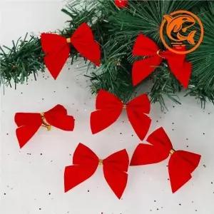 ( )크리스마스 파티 장식 빨간 리본 오너먼트 12개 연말 장식