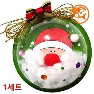 크리스마스 자석 장식 산타 얼굴 투명볼 홀리데이 장식품