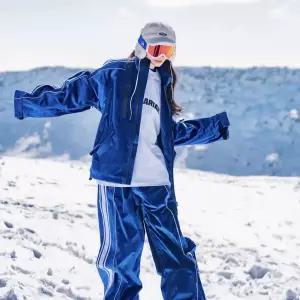 여성용 스키복 벨벳 y2k 상의 팬츠 보드복 방한복 세트