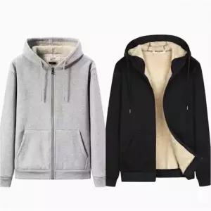 남자 인조양털 뽀글이 안감 포근한 후드 집업 겨울 점퍼