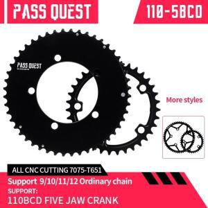 PASS QUEST 더블 체인링 110bcd 5 볼트 46/33T 48/35T 50/34T 52/36T 53/39T 54/40T Shimano SRAM 크랭크용
