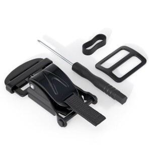 TOKKYBL 유니버설 헬멧 퀵 릴리스 버클 키트 - 스테인리스 스틸 모터사이클 액세서리 풀 페이스, 하프, 3/4 D-링 헬멧용 한 손 블랙(1팩)