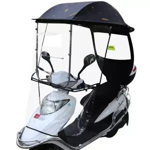 오토바이 캐노피 스쿠터 그늘막 윈드스크린 배달 루프-빨간색 짧은 차양막