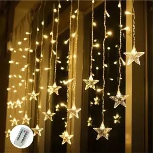 (디자인 은하수 - 별)크리스마스 별 은하수 LED 조명 창문 유리 벽트리 카페 캠핑 전구장식