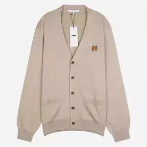 [메종키츠네] 폭스 헤드 가디건 로스티드 아몬드 155008378