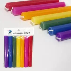 ( )양초 칠색초 7색 인테리어소품 레인보우 컬러양초 크리스마스 무지개양초 장식